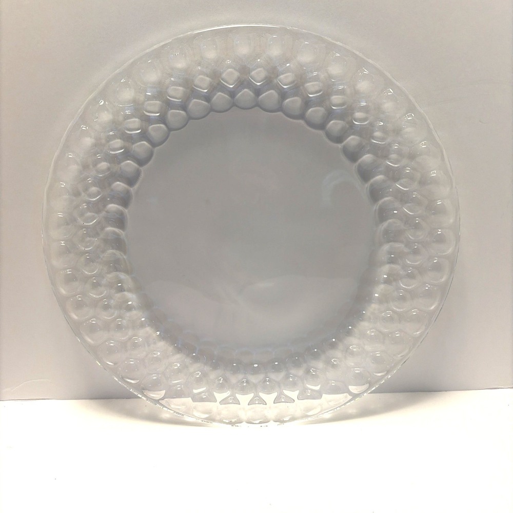 Tiffany &Co. Honeycomb Round Glass Platter Torte Plate Serving Platter 12"